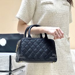 Bowling -Taschen -Designer -Tasche 1: 1 Top -Qualität 27 cm Lady Handtasche Echtes Leder Boston Bag Geldbörse mit Kiste C410