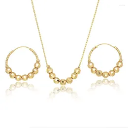 Necklace Earrings Set 18k Gold Plated Copper Cute Vintage Fashion For Women's Anniversary Party Wedding Accessories