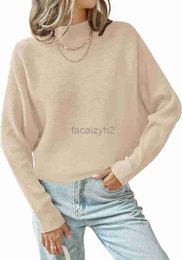 Women's Plus Size Sweaters Women 2024 Fall Turtleneck Batwing Long Sleeve Ribbed Knit Casual Soft Pullover Sweater Jumper Top Fashion top