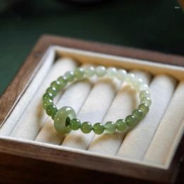 Link Bracelets Ring-linked An Retro Bracelet Female Lake Green Peace Buckle Bead String Versatile Gives Gift Girl Friend