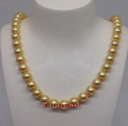 Fine Pearls Jewelry ROUND long 26quot1011MM NATURAL real south sea golden pearl necklace 14K8528542