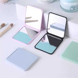 Compact Mirrors Folding makeup mirror high-definition portable pocket mirror double-sided womens makeup mirror rectangular makeup mirror d240510