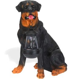 Baquler Dog Statues Decor, Resin Solar Lights Statue Led Garden Windproof Lamp Lawn Ornaments Front Yard Decorations Outdoor for Porch Home Patio(rottweiler)