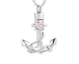 Anchor Urn Necklace for Ashes Polished Nautical Anchor Pendant Stainless Steel Fine Cremation Jewelry for Ashes for Men Women with7381535
