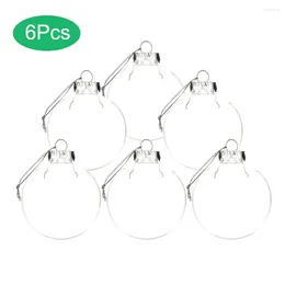 Decorative Figurines 6pcs PET Plastic Transparent Christmas Balls Gifts Clear Hanging Candy Ball Pendant Party Ornaments Boxes