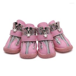 Dog Apparel Winter Pet Shoes Warm Comfortable And Breathable 4Pcs Dogs For Small Cotton Non Slip Cat Sneakers Pets Products