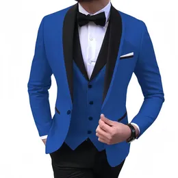 Men's Suits Suit For Men 3 Piece(Blazer Vest Pant Free Tie)Slim-fit Business Groomsman Groom's Wedding Dress Plus Size