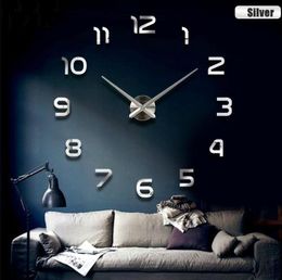 Wall Clocks Arabic Numbers Big Size Clock 3d DIY Livingroom Mute Mirror Sticker Quartz Reloj De Pared Home Decoration DL60WC2296010