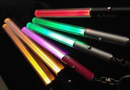 Whole LED Flashlight Stick Keychain Mini Torch Aluminum Key Chain Key Ring Durable Glow Pen Magic Wand Stick Lightsaber LED Li1428445