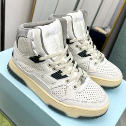 Women Designer New Color High Cut Low Top Retro Casual Sports Shoes Unique Light Grey and White Contrast Colors Paired Female Sneakers with Metal Buckle Accessories