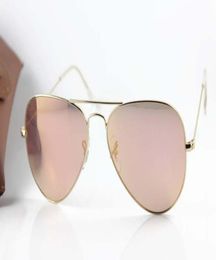 New Style Fashion Pilot Sunglasses MensWomens Brand Luxury CA3025 Glasses Gold Frame Eyewear Pink Mirror Lens 58mm2648321