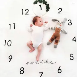 Blankets Baby Monthly Milestone Anniversary Blanket Borns Po Props Growth 100x100cm Souvenir Pograph Background Cloth