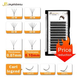 JB Jeyelabeau 3D 4D 5D W Fake eyelashes Naturally curl Eyelash Premade volume fans lashes False 6D cilia 240423