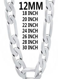 solid 925 Sterling Silver necklace for men classic 12MM Cuban chain 1830 inches Charm high quality Fashion Jewellery wedding 2202224991878