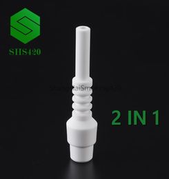 Ceramic Tip 2 IN 1NC Ceramic Nail Food Grade 18mm 14mm Male Replacement For Nector Collector Kits Ceramic Nails6111762