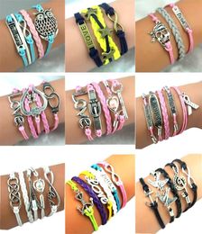 whole 30pcsLot women039s infinity charms bracelets chain mix styles metal rope wristbands bangle friendship party gifts br1870235
