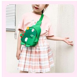 Korean version children's small waist dinosaur crossbody boys and girls' trendy cute backpack, fashionable chest bag, baby bag 78% factory wholesale