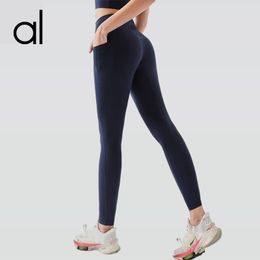 Women Yoga Align Leggings Side pocket shorts Push Fitness Waist Side Pocket Seamless Hip Lift Elastic Legging Casual Jogging Pants