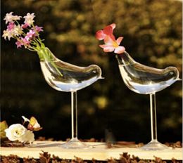 Standing Happy birds glass vases wedding decoration home decor stylish design flower pots planters7281525