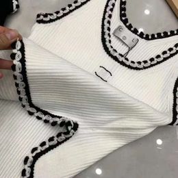 2024 Women Tanks & Camis Anagram-embroidered cotton-blend tank tops C letters Designer Skirts Yoga Suit Two Piece Dress bra Vest Ladies solid Vintage T Shirt Femme