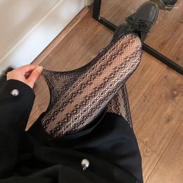 Women Socks Sexy Gothic Lace Hollow Tights Lolita Diamond Pattern Stockings Striped Leggings Long Sweet Female Hosiery Pantyhose