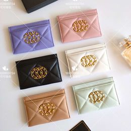 19 Series New Fragrant Sheepskin Lingge Horizontal Change Handheld Small Bag Bus Ultra Thin Card Cover 80% factory wholesale