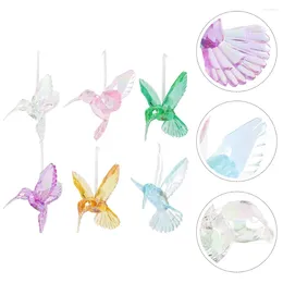 Decorative Figurines 6 Pcs Crystal Bird Pendant Decoration For Living Room Hummingbirds The Christmas Tree Ceiling Decors Acrylic Bedroom