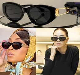 Fendace Havana acetate sunglasses V2 Oval style FOL033 in Havana Temple with gold metal symbol of the creative collaboration colle4536077