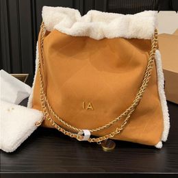 10A Fashion Women Luxury Bag Autumn/Winter Fleece Suede Handbag Fleece Lamb Shoulder Bag Large 35cm Suede Capacity Garbage Bag Lamb Bag Thmb