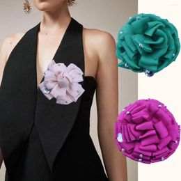 Brooches Fabric Flower Brooch Handmade Corsage Laple Pins Sweater Cardigan Badge Fashion Jewellery Gifts For Women Accessories