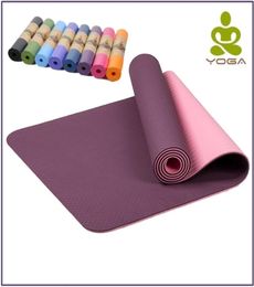 6MM TPE Nonslip Yoga Mats For Fitness Tasteless Brand Pilates Mat 8Color Gym Exercise Sport Mats Pads with Yoga Bag Yoga Strap 206655181