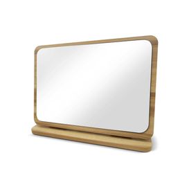 Compact Mirrors Wooden countertop mirror sliding single-sided vanity portable detachable for high-definition makeup in private rooms Q240509