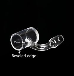Whole smoking OD25mm flat beveled edge Quartz Banger Clear Joint 10mm 14mm 18mm Male Female Quarts Domeless Nails For oil dab 9264663