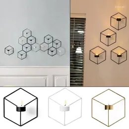Candle Holders Nordic Style 3D Geometric Candlestick Metal Wall Holder Sconce Matching Small Tealight Home Ornaments