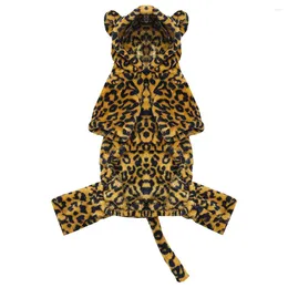 Dog Apparel Cheetah Pet Costume Warm Puppy Coat Cosplay Hoodie Hooded Winter Leopard Pattern Decorative Clothes