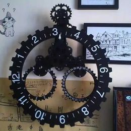 Wall Clocks Home>Product Center>Large Creative Gear Clock>Mechanical Retro Suspension Silent Clock Q240509