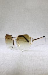70OFF Finger Random C Wire Sunglasses Men Eyewear Women For Summer Diamond Cut Clear Glass Metals Frame Oculos Gafas3202836