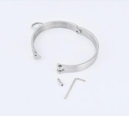 Exquisite Screw Lock Stainless Steel Neck Ring Posture Collar Necklet Restraint Bondage Adult Bdsm Products Sex Games Toy For Male9238905