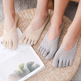 Women Socks Five Finger Summer Ultrathin Invisible Boat Sokken Breathable Anti Skid Yoga Fitness Casual Toe