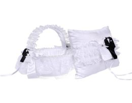 Gift Wrap European And American Wedding Suit Bride Satin Hand Basket Silk Lace Rings Pillow Flower Girl Baskets Accessories78069447138977