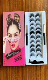 3D 5D Magnetic Eyelashes with Eyeliner and Tweezer kit 10 Pairs Magnetic False Lashes Natural Look 2 Liquid Eyeliner No Glue Neede6275923