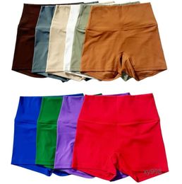 Lu Yoga High-Rise Biker Shortsクイックドライ通気性なしT-Lineワークアウトタイツの衣装ハイウエストスポーツプッシュアップスリムフィットカジュアルジム衣装5EG