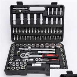 Tool Case 108 Pcs/Set Sleeve Set Tool Repair Combination Socket Wrench Chrome Vanadium Steel Drop Delivery Dhotn