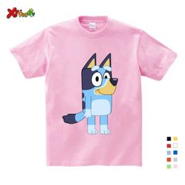 T-shirts Fashionable and handsome childrens short sleeved top cartoon dog best-selling childrens casual T-shirt unisex summer new T-shirtL2405