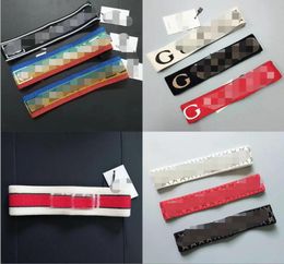 Whole 3 Style Red Black White Brand Letter prind stripe Elastic Headband for Women and Men Fashion Hair Bands for Women Girl R6903142