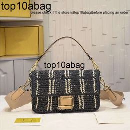 fendig Tiffany Baguette Bag Crossbody Handbags Messenger Purse Bags Magnetic Buckle Detachable Handle Long Strap Straw bag Leather Flap Wallet fendidesigner