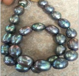 Fast stnning 1012mm tahitian baroque black green grey pearl Loose beads 18inches9247583