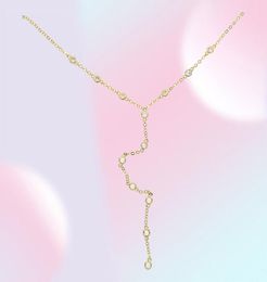 Gold plated high quality cz station Y lariat necklace 2018 summer sexy women gift european women long chain gorgeous fashion jewel7448000