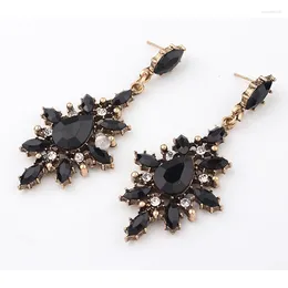 Dangle Earrings Exaggerated Bohemian Vintage Black Flower Dangel Earring For Women Girls Boho Big Jewelry