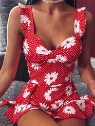 Urban Sexy Dresses 2023 Cross border New Europe and America Summer Printed Shoulder Strap Dress Flower Dress Shoulder Strap Dress WomensL2405